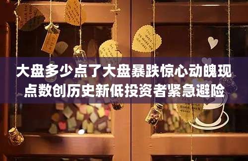 大盘多少点了大盘暴跌惊心动魄现点数创历史新低投资者紧急避险