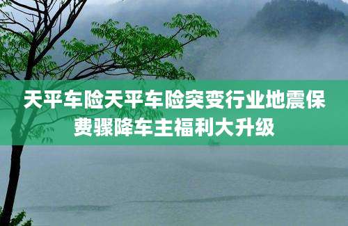 天平车险天平车险突变行业地震保费骤降车主福利大升级
