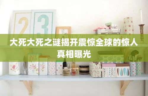大死大死之谜揭开震惊全球的惊人真相曝光