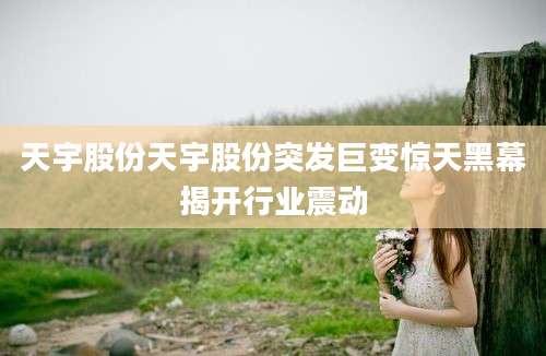 天宇股份天宇股份突发巨变惊天黑幕揭开行业震动