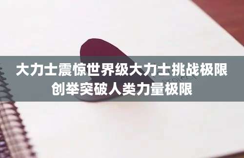 大力士震惊世界级大力士挑战极限创举突破人类力量极限