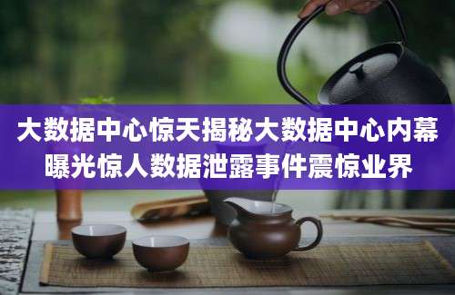 大数据中心惊天揭秘大数据中心内幕曝光惊人数据泄露事件震惊业界