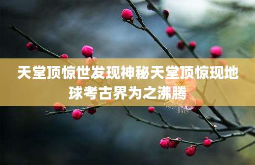 天堂顶惊世发现神秘天堂顶惊现地球考古界为之沸腾