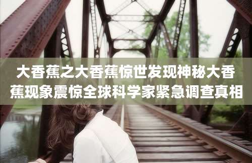 大香蕉之大香蕉惊世发现神秘大香蕉现象震惊全球科学家紧急调查真相