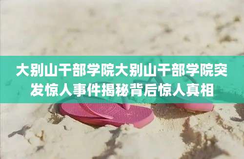 大别山干部学院大别山干部学院突发惊人事件揭秘背后惊人真相