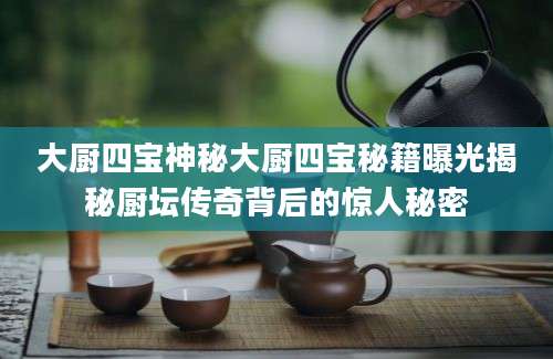 大厨四宝神秘大厨四宝秘籍曝光揭秘厨坛传奇背后的惊人秘密