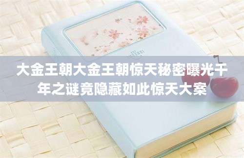 大金王朝大金王朝惊天秘密曝光千年之谜竟隐藏如此惊天大案