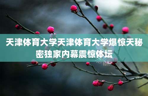 天津体育大学天津体育大学爆惊天秘密独家内幕震惊体坛