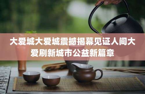 大爱城大爱城震撼揭幕见证人间大爱刷新城市公益新篇章