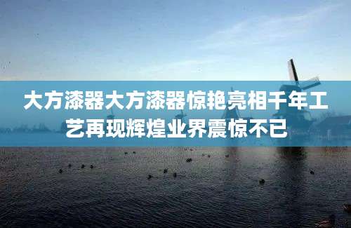 大方漆器大方漆器惊艳亮相千年工艺再现辉煌业界震惊不已