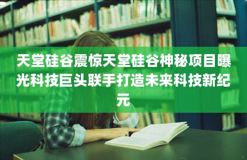 天堂硅谷震惊天堂硅谷神秘项目曝光科技巨头联手打造未来科技新纪元