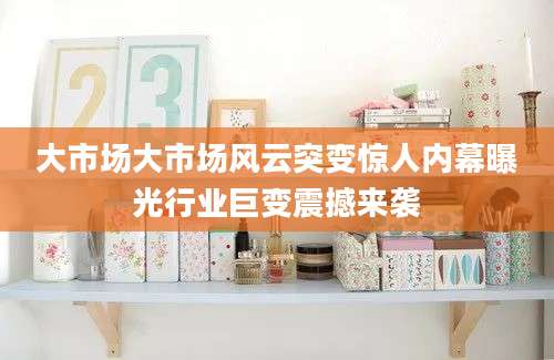大市场大市场风云突变惊人内幕曝光行业巨变震撼来袭