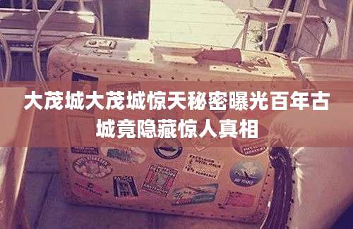 大茂城大茂城惊天秘密曝光百年古城竟隐藏惊人真相