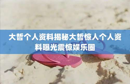 大哲个人资料揭秘大哲惊人个人资料曝光震惊娱乐圈