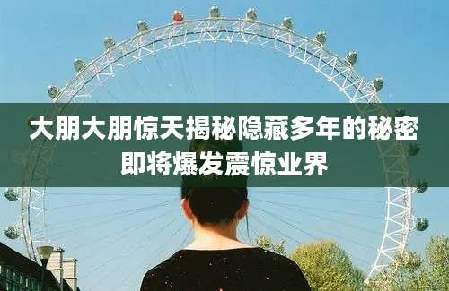大朋大朋惊天揭秘隐藏多年的秘密即将爆发震惊业界