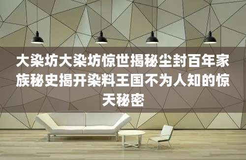 大染坊大染坊惊世揭秘尘封百年家族秘史揭开染料王国不为人知的惊天秘密