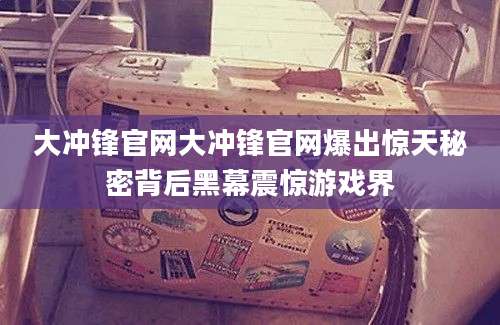 大冲锋官网大冲锋官网爆出惊天秘密背后黑幕震惊游戏界